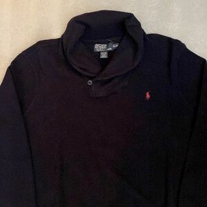 POLO Ralph Lauren XL navy shawl collar sweatshirt. 💯 % cotton. China